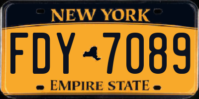 NY license plate FDY7089