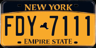 NY license plate FDY7111