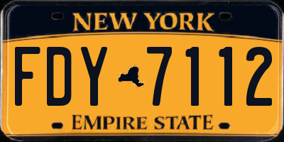 NY license plate FDY7112