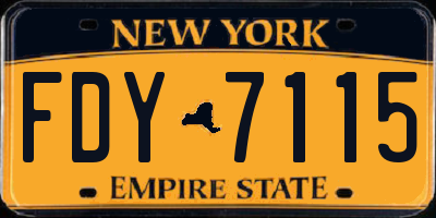 NY license plate FDY7115