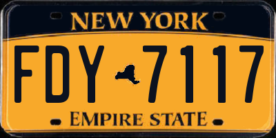 NY license plate FDY7117