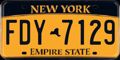 NY license plate FDY7129