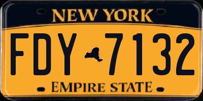 NY license plate FDY7132