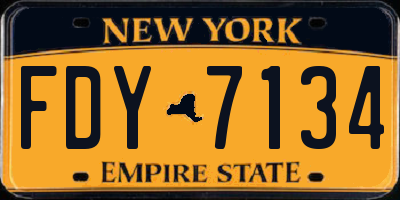 NY license plate FDY7134