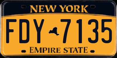 NY license plate FDY7135