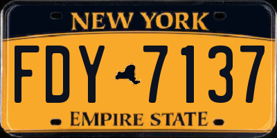 NY license plate FDY7137