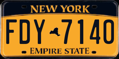 NY license plate FDY7140