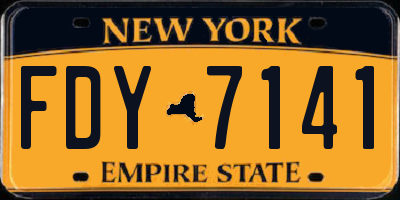 NY license plate FDY7141
