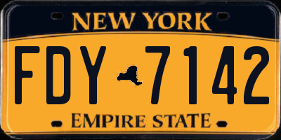 NY license plate FDY7142