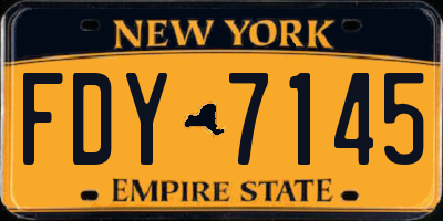 NY license plate FDY7145