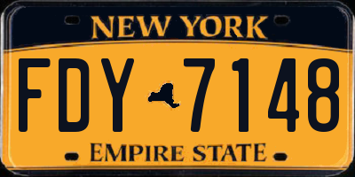 NY license plate FDY7148