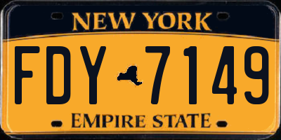 NY license plate FDY7149