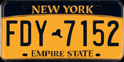 NY license plate FDY7152