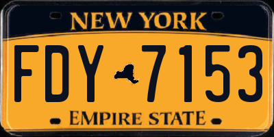NY license plate FDY7153
