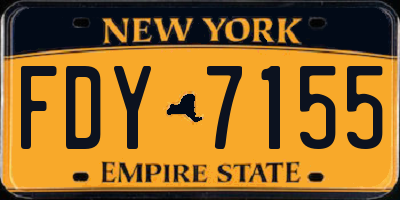 NY license plate FDY7155