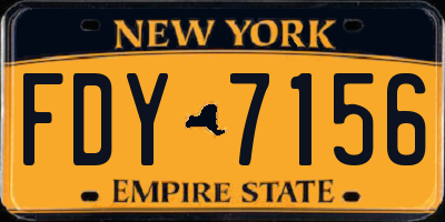NY license plate FDY7156