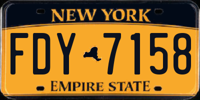 NY license plate FDY7158