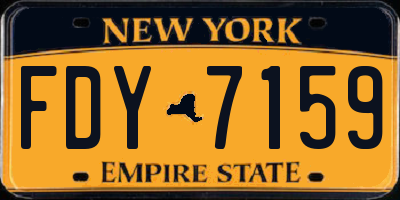 NY license plate FDY7159