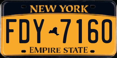 NY license plate FDY7160
