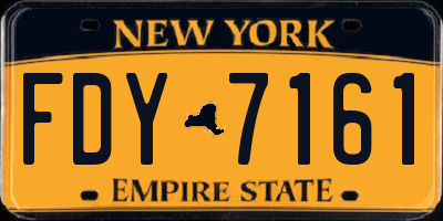 NY license plate FDY7161