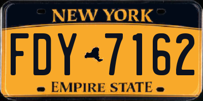 NY license plate FDY7162