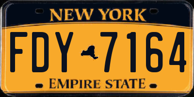 NY license plate FDY7164