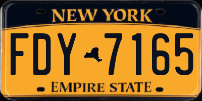 NY license plate FDY7165