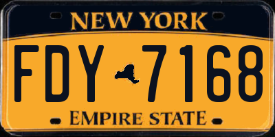 NY license plate FDY7168