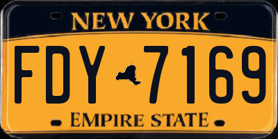 NY license plate FDY7169