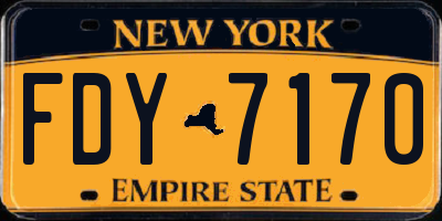 NY license plate FDY7170