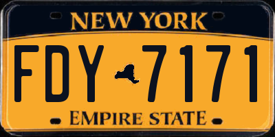 NY license plate FDY7171