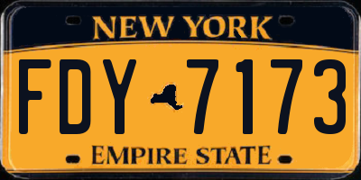 NY license plate FDY7173