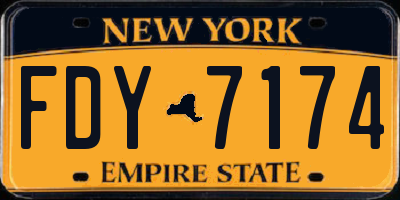 NY license plate FDY7174