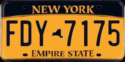 NY license plate FDY7175