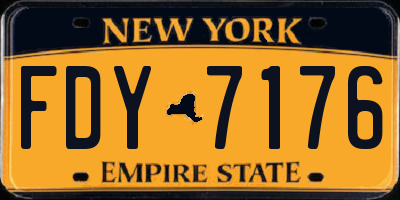 NY license plate FDY7176