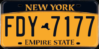 NY license plate FDY7177