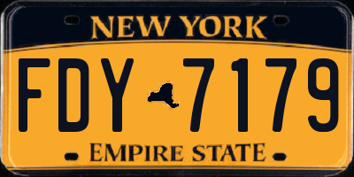 NY license plate FDY7179