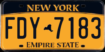 NY license plate FDY7183