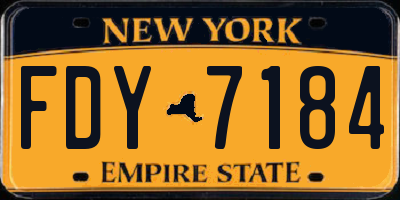 NY license plate FDY7184