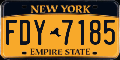 NY license plate FDY7185
