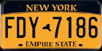 NY license plate FDY7186