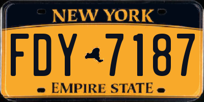 NY license plate FDY7187