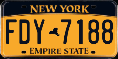 NY license plate FDY7188
