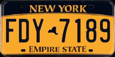 NY license plate FDY7189