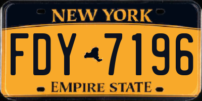NY license plate FDY7196