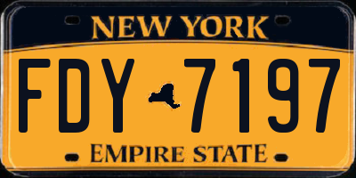 NY license plate FDY7197