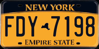 NY license plate FDY7198