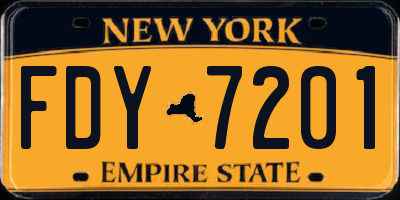 NY license plate FDY7201