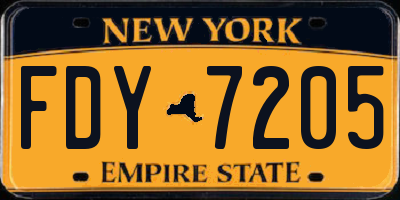 NY license plate FDY7205