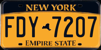 NY license plate FDY7207